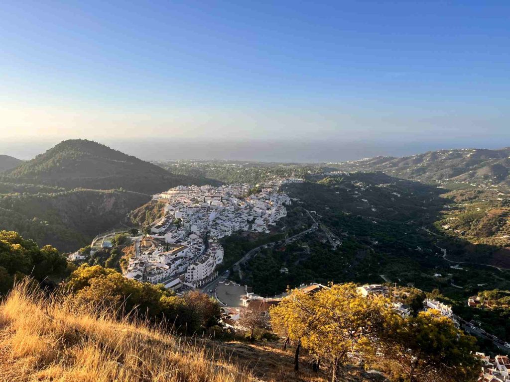 View of Frigiliana on the ascent of El Fuerte